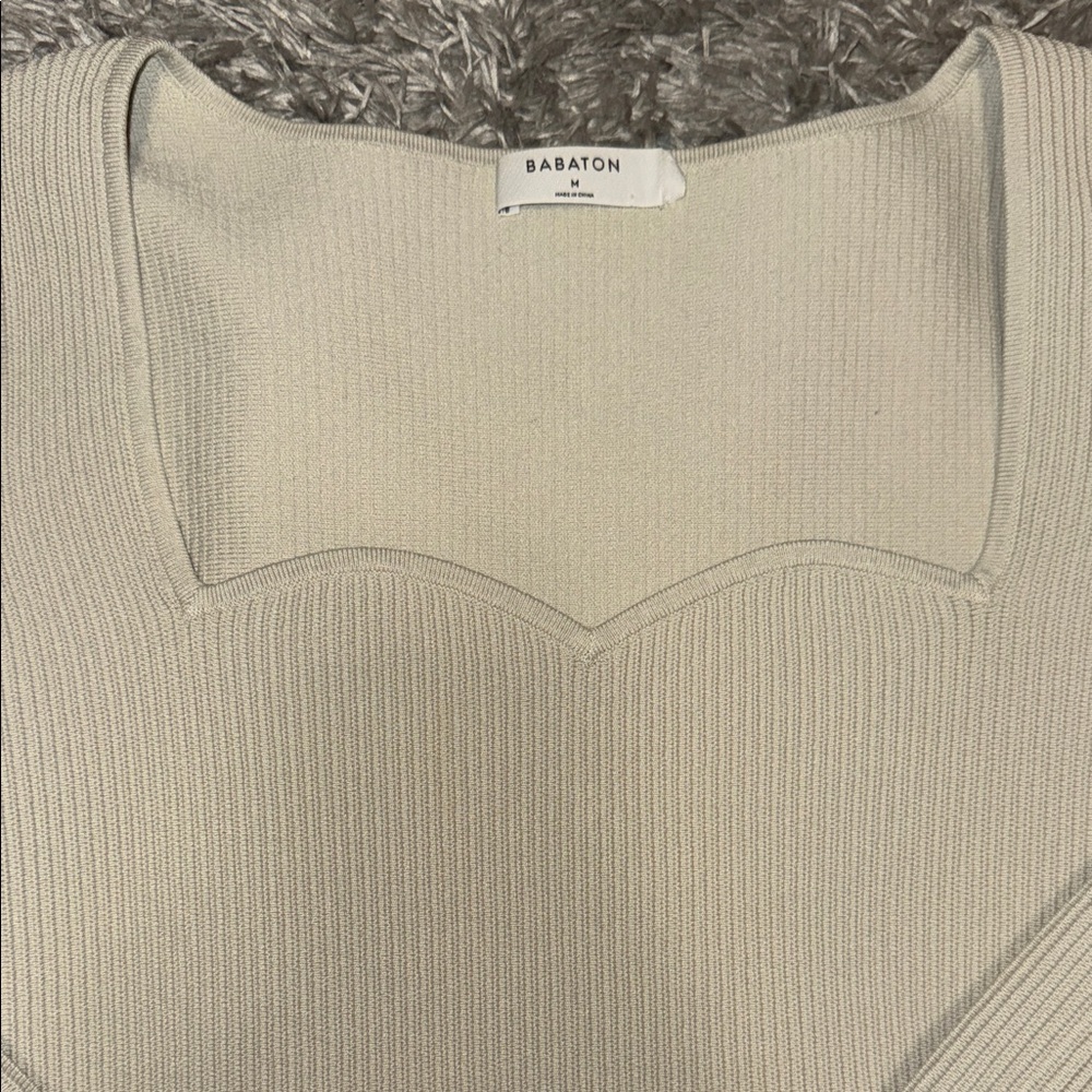 Babaton Cream Ribbed Knit Top - Picture 3 of 4